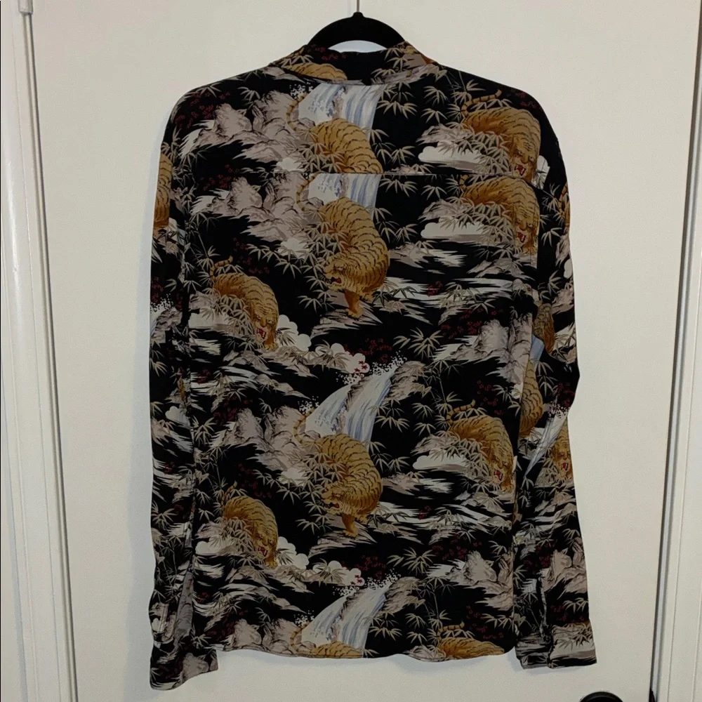 All Saints Sumatra Slim Fit Button Down Long Sleeve Shirt - Picture 7 of 8